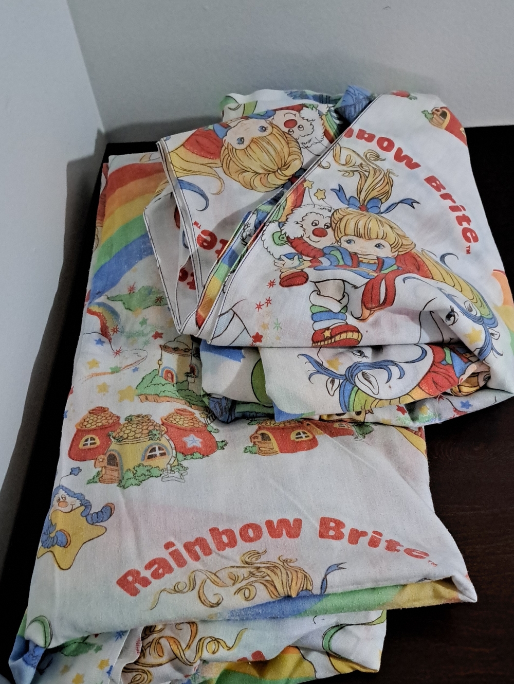 Vintage 80's Rainbow Brite Kids Twin Sheet Set - No Pillow Case